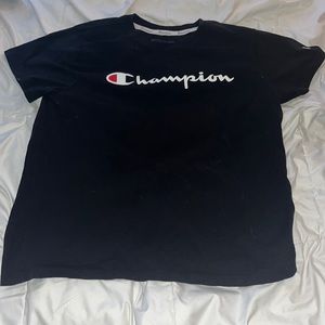 Champion black t shirt, size large